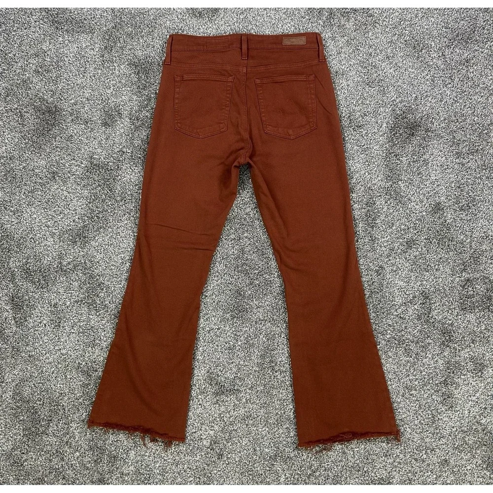 AG Adriano Goldschmied Farrah Boot Crop High‎ Rise Jeans Womens 28 Rust Brown